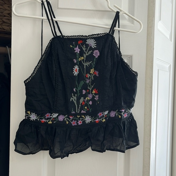 Topshop Embroidered Apron Tank - Picture 1 of 4